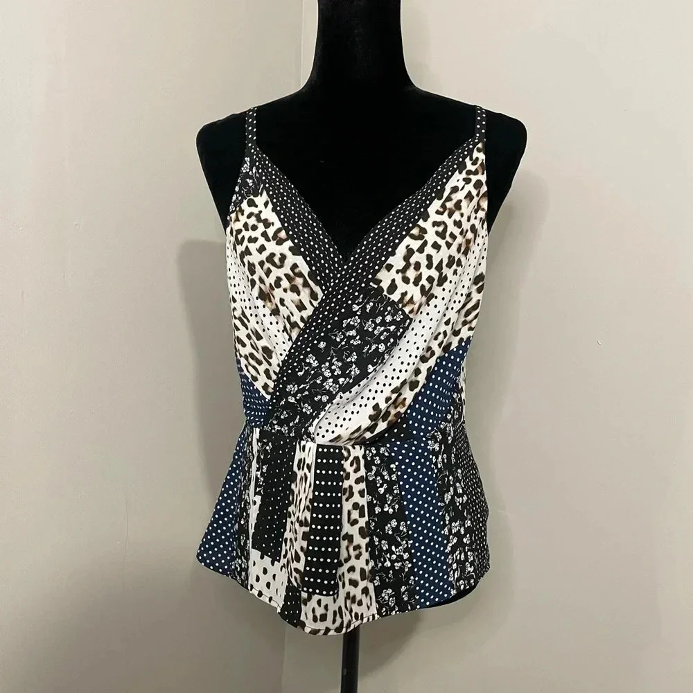 Cabi Crossover Mixed Print Tank Blouse Style‎ 3787